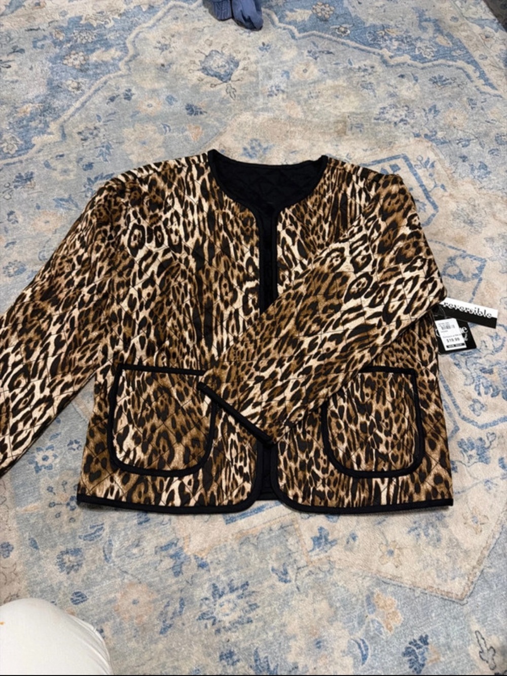 Leopard Print Quilted Jacket - Animal Print Brown